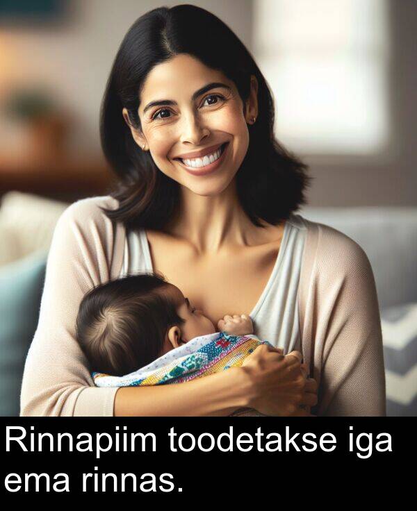 rinnas: Rinnapiim toodetakse iga ema rinnas.