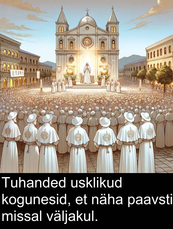 kogunesid: Tuhanded usklikud kogunesid, et näha paavsti missal väljakul.