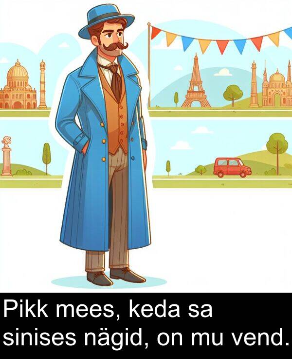 vend: Pikk mees, keda sa sinises nägid, on mu vend.