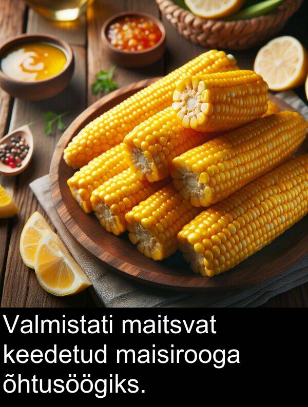 maisirooga: Valmistati maitsvat keedetud maisirooga õhtusöögiks.
