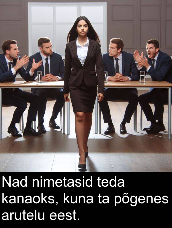 põgenes: Nad nimetasid teda kanaoks, kuna ta põgenes arutelu eest.