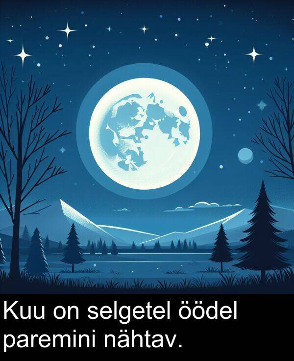 selgetel: Kuu on selgetel öödel paremini nähtav.