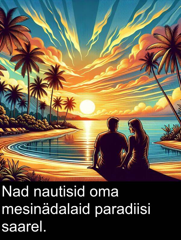 mesinädalaid: Nad nautisid oma mesinädalaid paradiisi saarel.