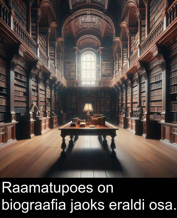 biograafia: Raamatupoes on biograafia jaoks eraldi osa.