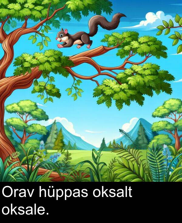 hüppas: Orav hüppas oksalt oksale.