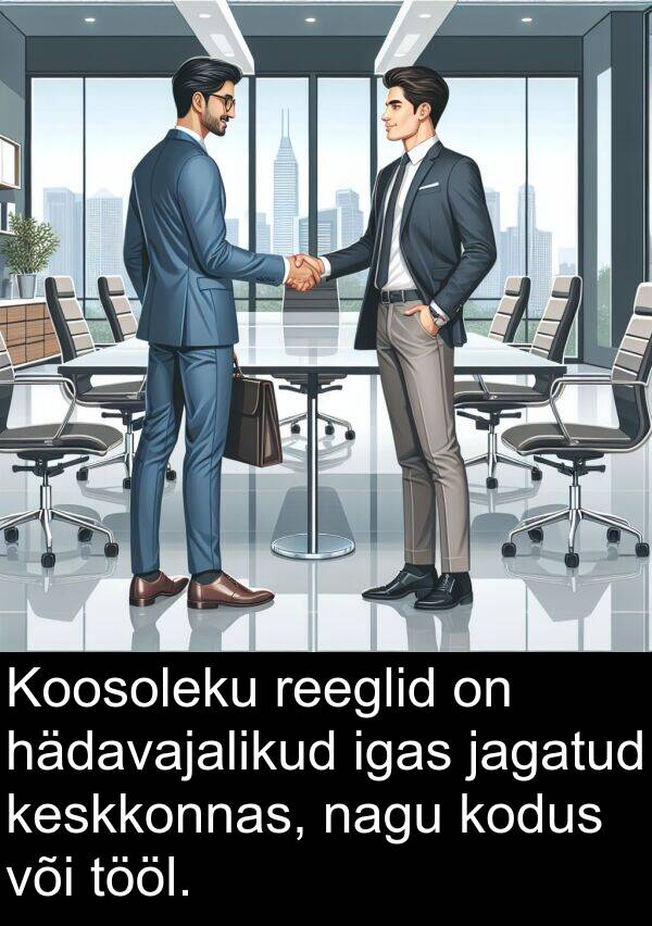 hädavajalikud: Koosoleku reeglid on hädavajalikud igas jagatud keskkonnas, nagu kodus või tööl.