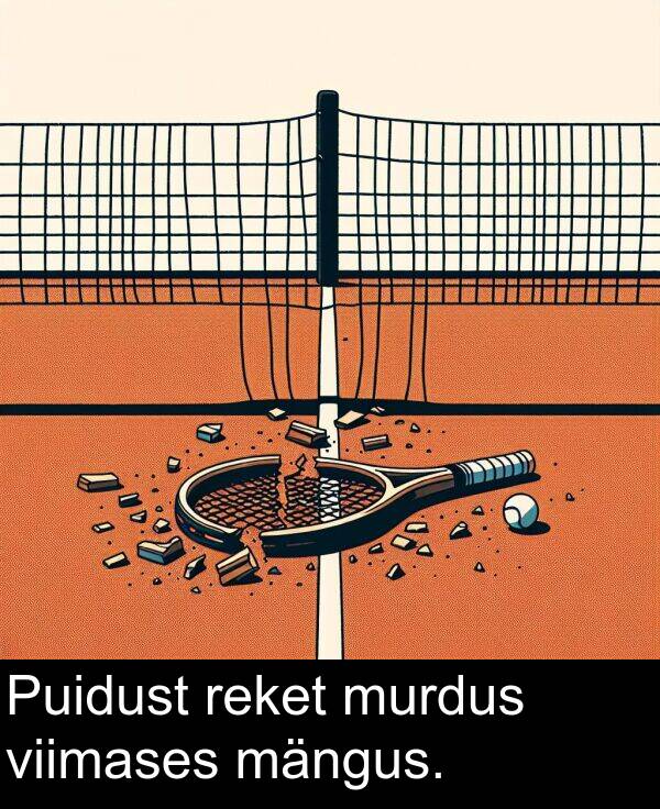 mängus: Puidust reket murdus viimases mängus.