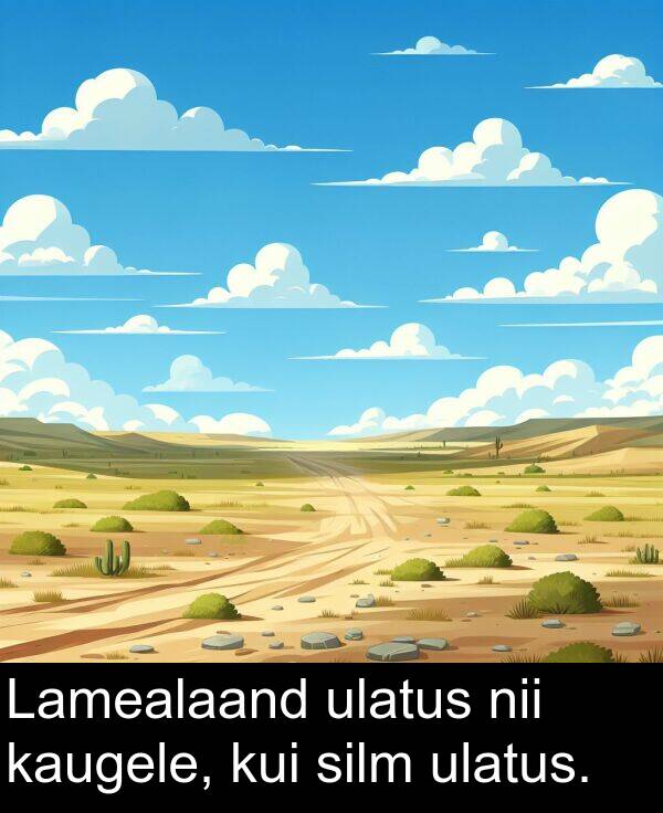 kui: Lamealaand ulatus nii kaugele, kui silm ulatus.