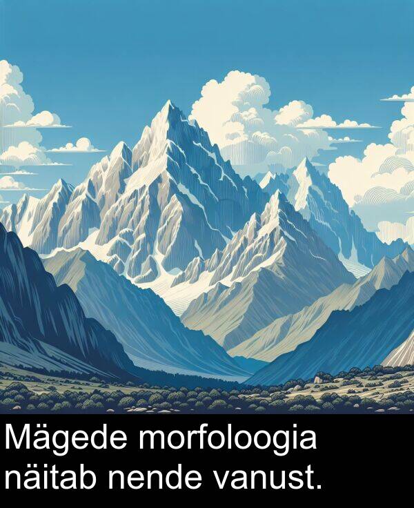 vanust: Mägede morfoloogia näitab nende vanust.