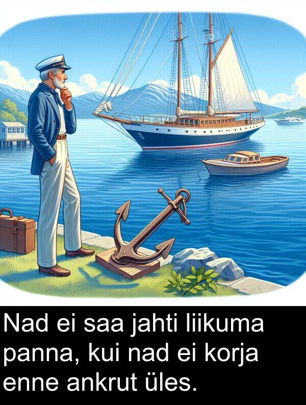 korja: Nad ei saa jahti liikuma panna, kui nad ei korja enne ankrut üles.
