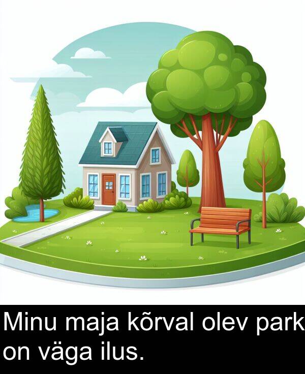 kõrval: Minu maja kõrval olev park on väga ilus.