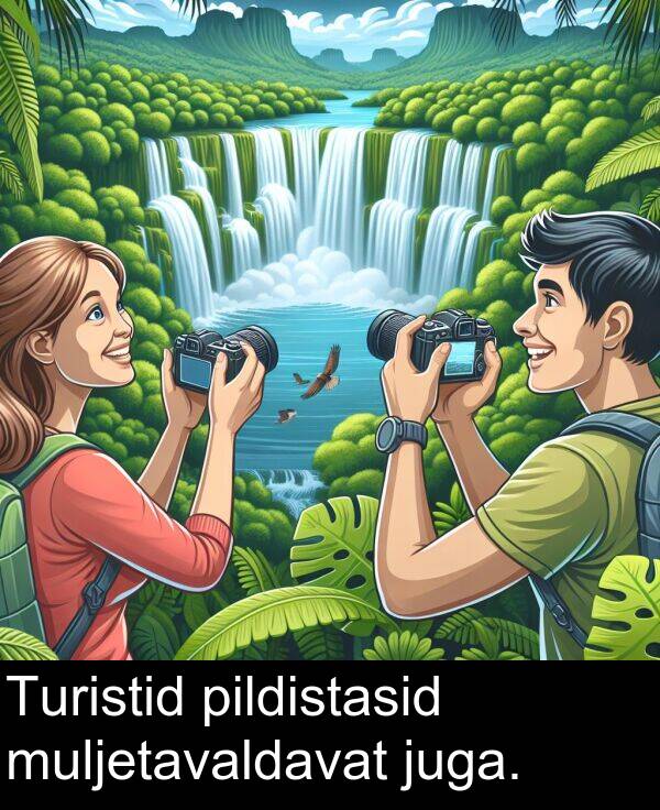 pildistasid: Turistid pildistasid muljetavaldavat juga.