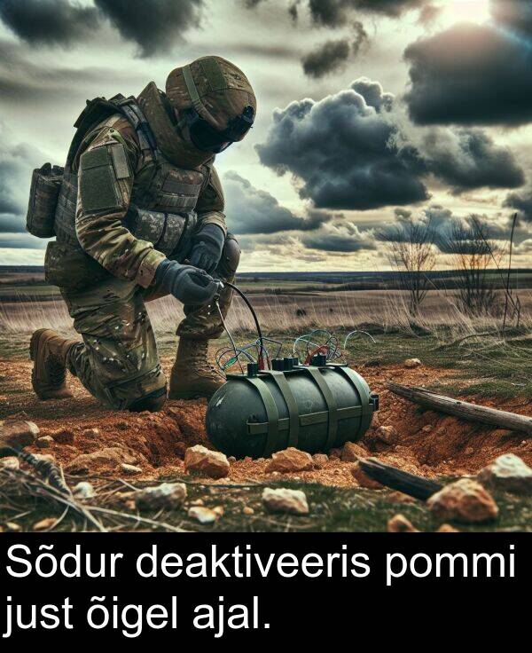 deaktiveeris: Sõdur deaktiveeris pommi just õigel ajal.