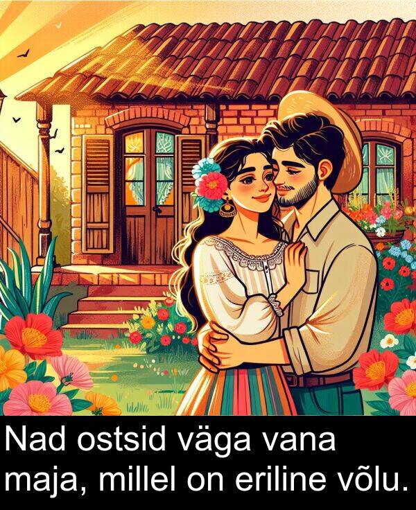 ostsid: Nad ostsid väga vana maja, millel on eriline võlu.