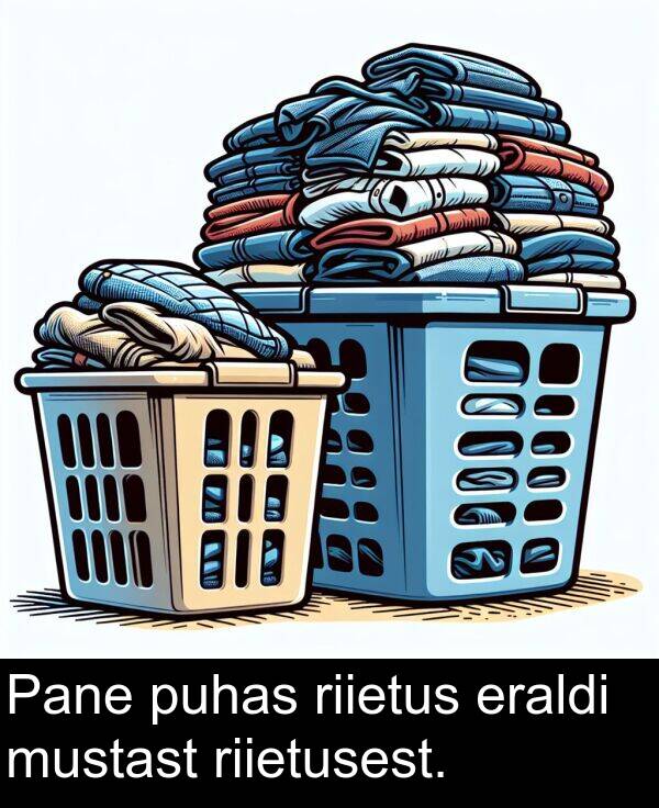 eraldi: Pane puhas riietus eraldi mustast riietusest.
