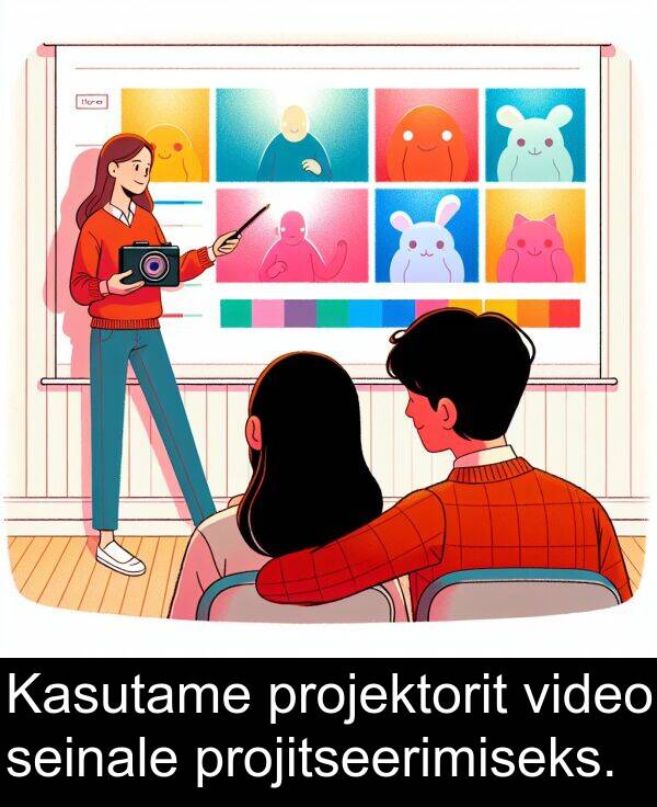 projitseerimiseks: Kasutame projektorit video seinale projitseerimiseks.