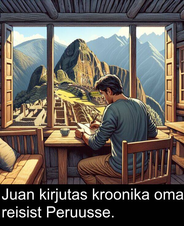 kroonika: Juan kirjutas kroonika oma reisist Peruusse.