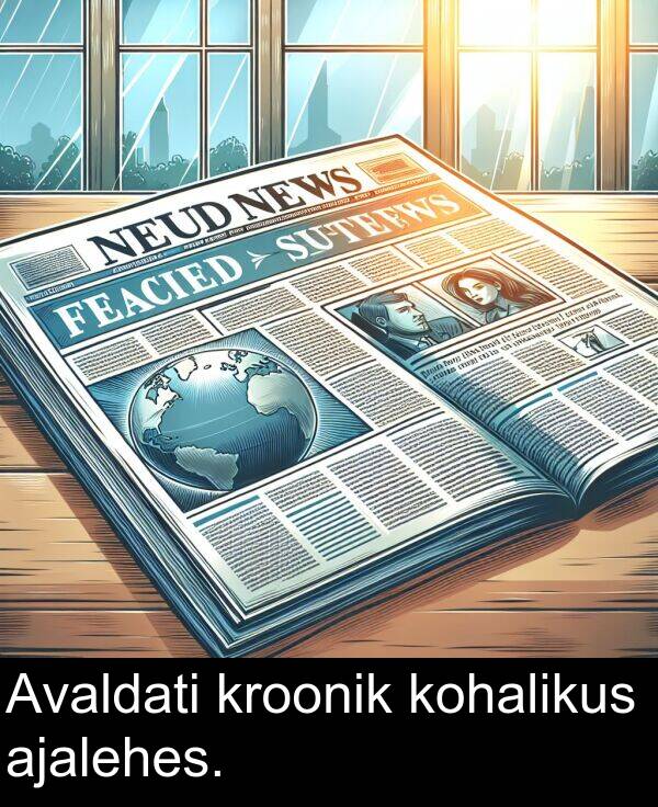kroonik: Avaldati kroonik kohalikus ajalehes.