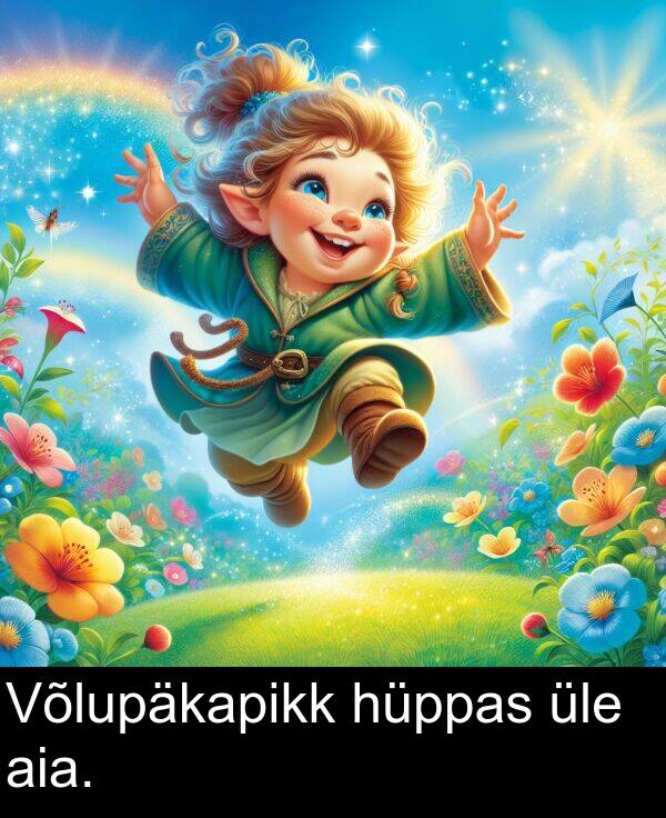 hüppas: Võlupäkapikk hüppas üle aia.