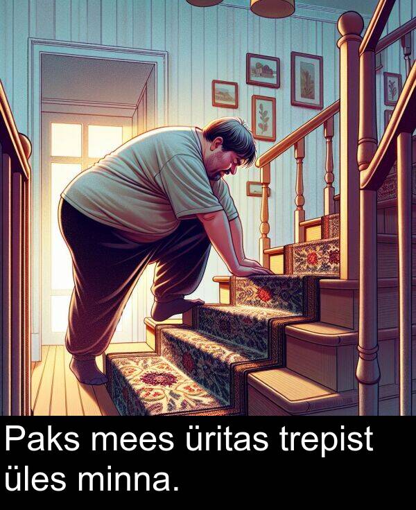 trepist: Paks mees üritas trepist üles minna.