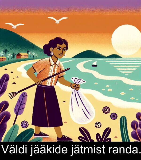 jääkide: Väldi jääkide jätmist randa.
