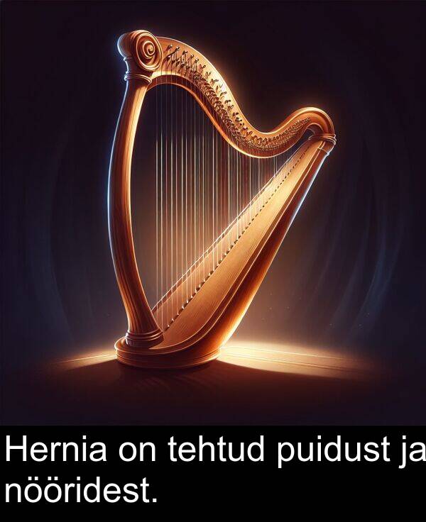 puidust: Hernia on tehtud puidust ja nööridest.