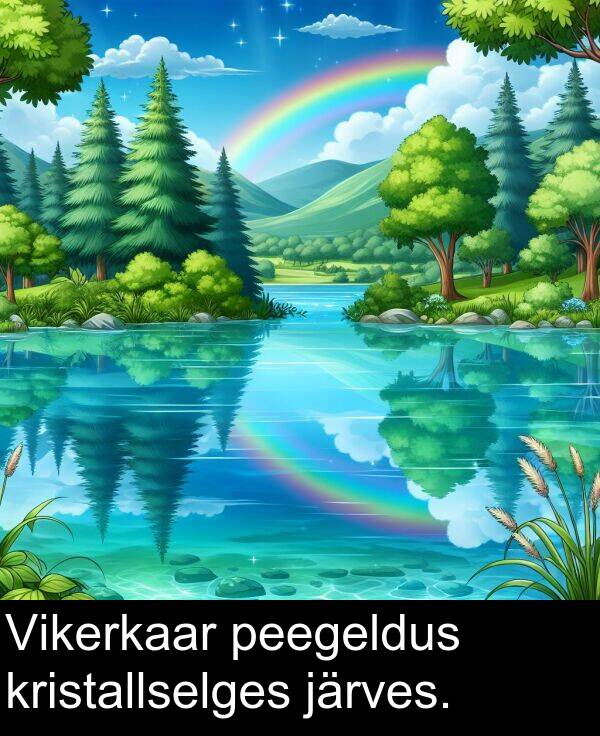 kristallselges: Vikerkaar peegeldus kristallselges järves.
