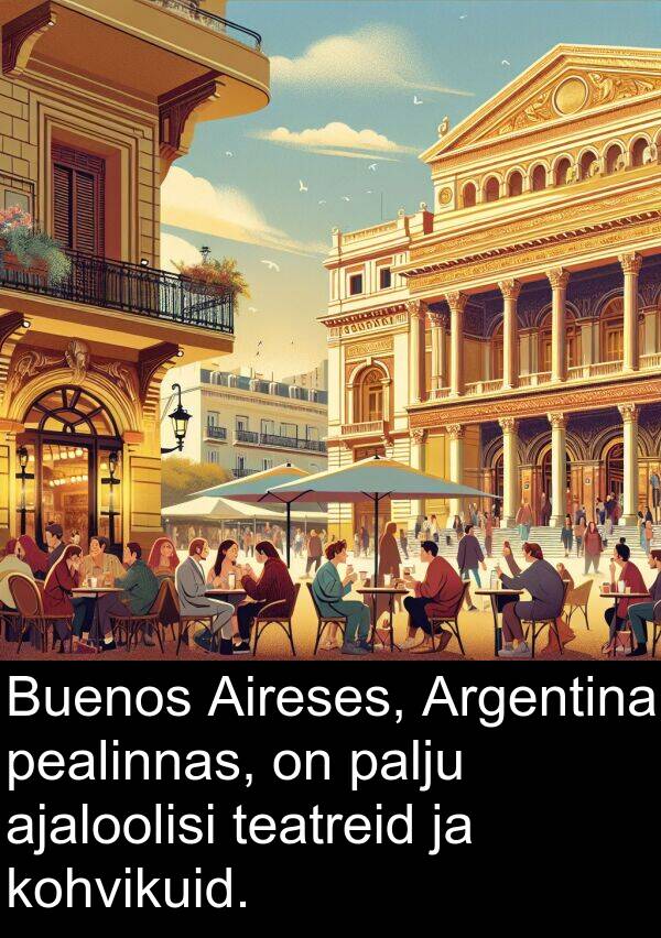 kohvikuid: Buenos Aireses, Argentina pealinnas, on palju ajaloolisi teatreid ja kohvikuid.