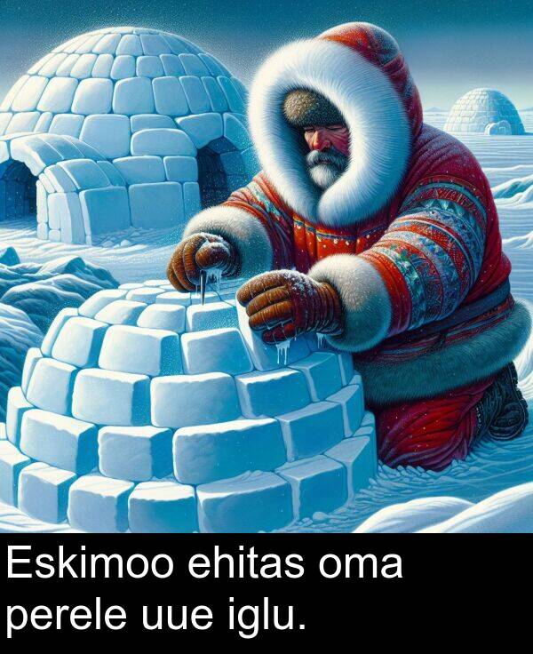iglu: Eskimoo ehitas oma perele uue iglu.