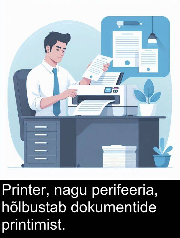dokumentide: Printer, nagu perifeeria, hõlbustab dokumentide printimist.