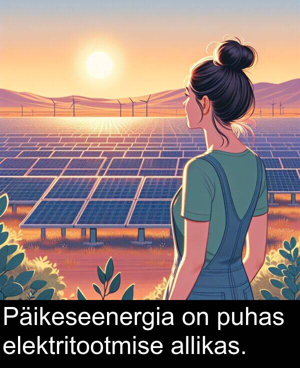 elektritootmise: Päikeseenergia on puhas elektritootmise allikas.