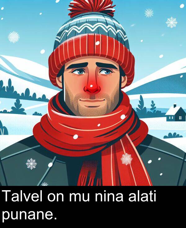 punane: Talvel on mu nina alati punane.