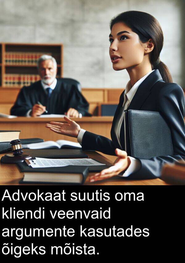 mõista: Advokaat suutis oma kliendi veenvaid argumente kasutades õigeks mõista.