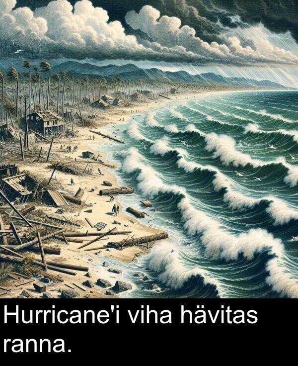 hävitas: Hurricane'i viha hävitas ranna.