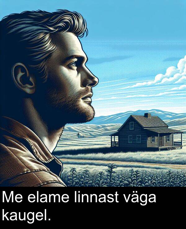väga: Me elame linnast väga kaugel.