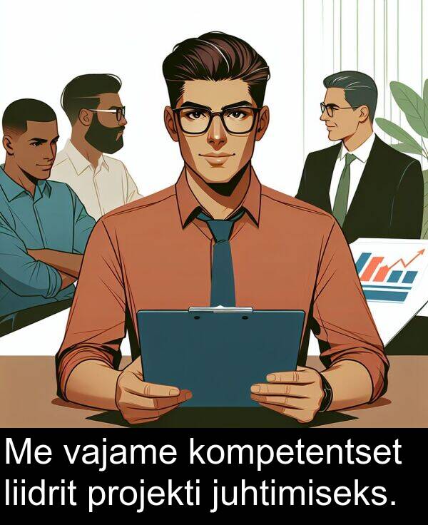 projekti: Me vajame kompetentset liidrit projekti juhtimiseks.