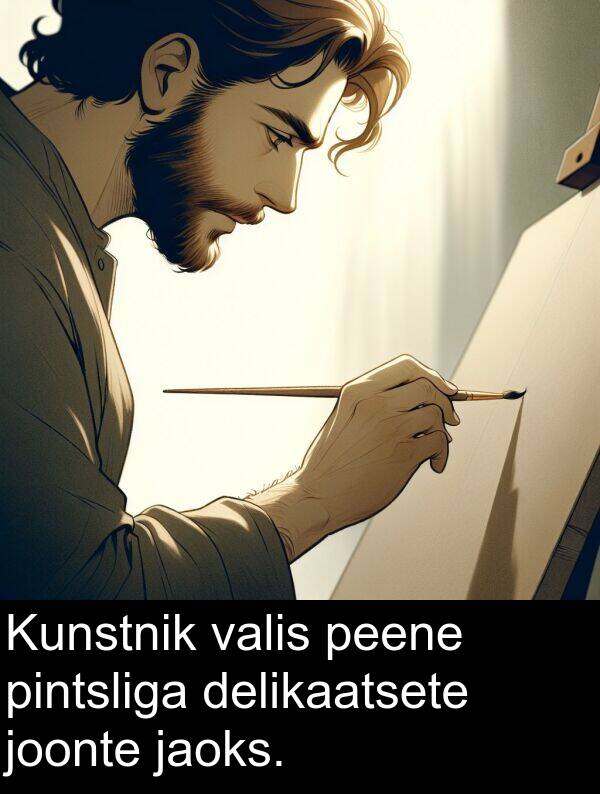 delikaatsete: Kunstnik valis peene pintsliga delikaatsete joonte jaoks.