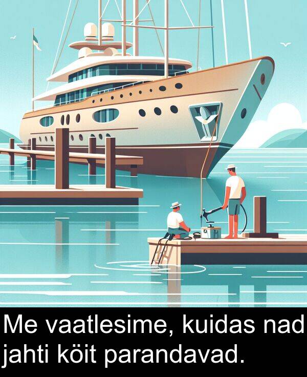 vaatlesime: Me vaatlesime, kuidas nad jahti köit parandavad.