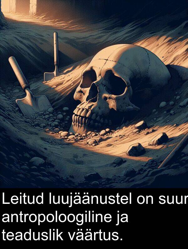 luujäänustel: Leitud luujäänustel on suur antropoloogiline ja teaduslik väärtus.