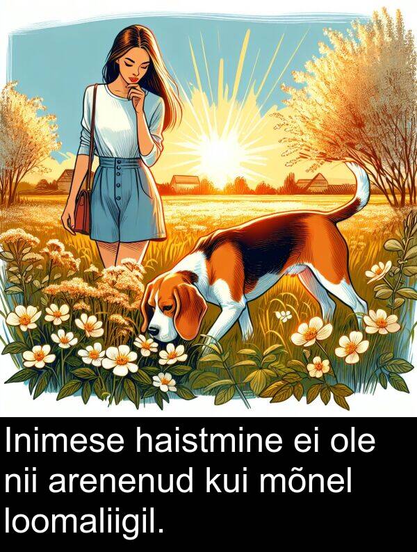 mõnel: Inimese haistmine ei ole nii arenenud kui mõnel loomaliigil.