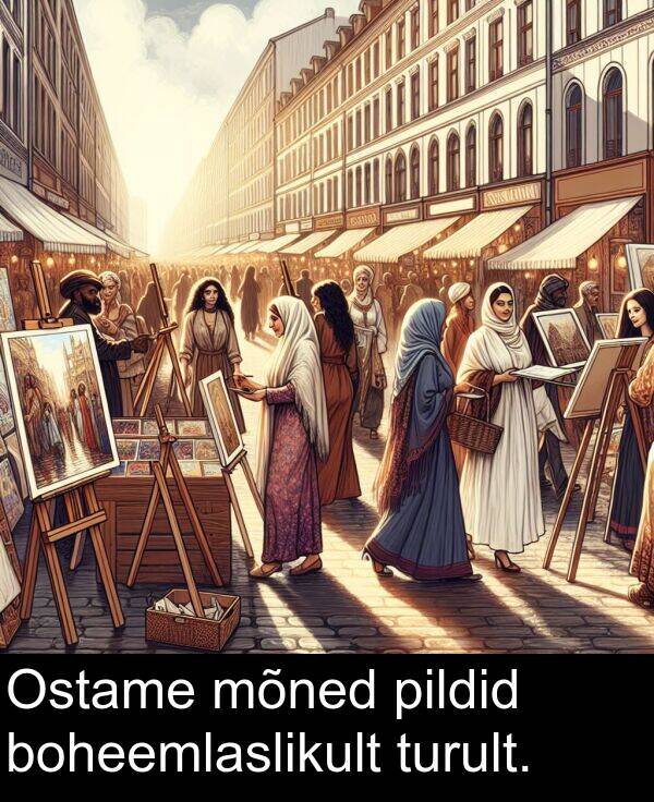 boheemlaslikult: Ostame mõned pildid boheemlaslikult turult.