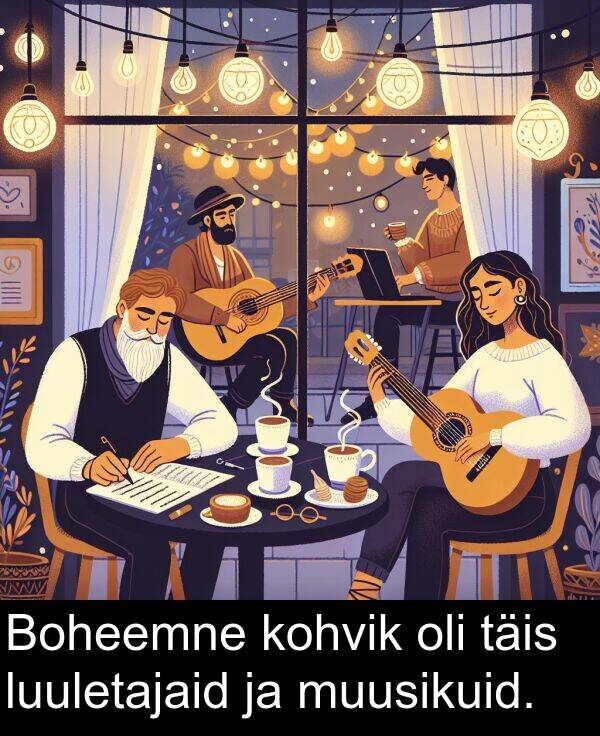 luuletajaid: Boheemne kohvik oli täis luuletajaid ja muusikuid.