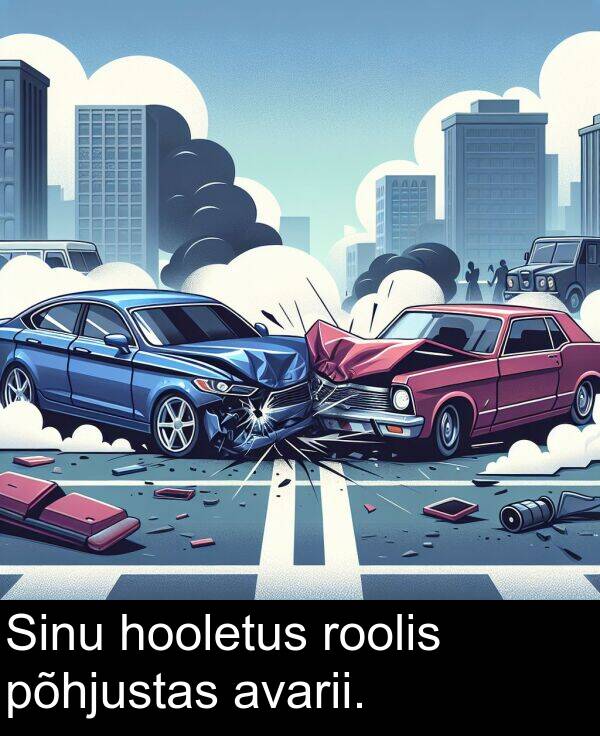 roolis: Sinu hooletus roolis põhjustas avarii.