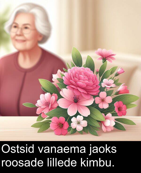 lillede: Ostsid vanaema jaoks roosade lillede kimbu.