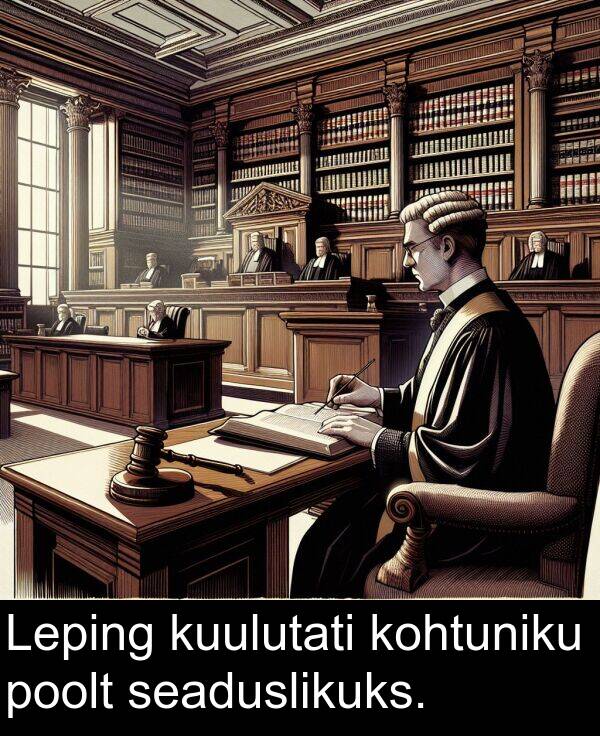 kuulutati: Leping kuulutati kohtuniku poolt seaduslikuks.
