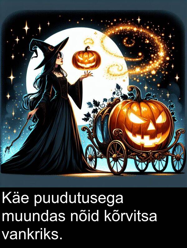 muundas: Käe puudutusega muundas nõid kõrvitsa vankriks.