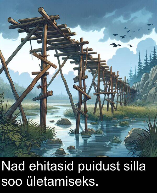 soo: Nad ehitasid puidust silla soo ületamiseks.