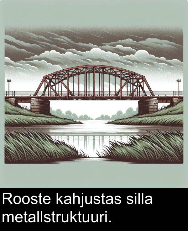 metallstruktuuri: Rooste kahjustas silla metallstruktuuri.
