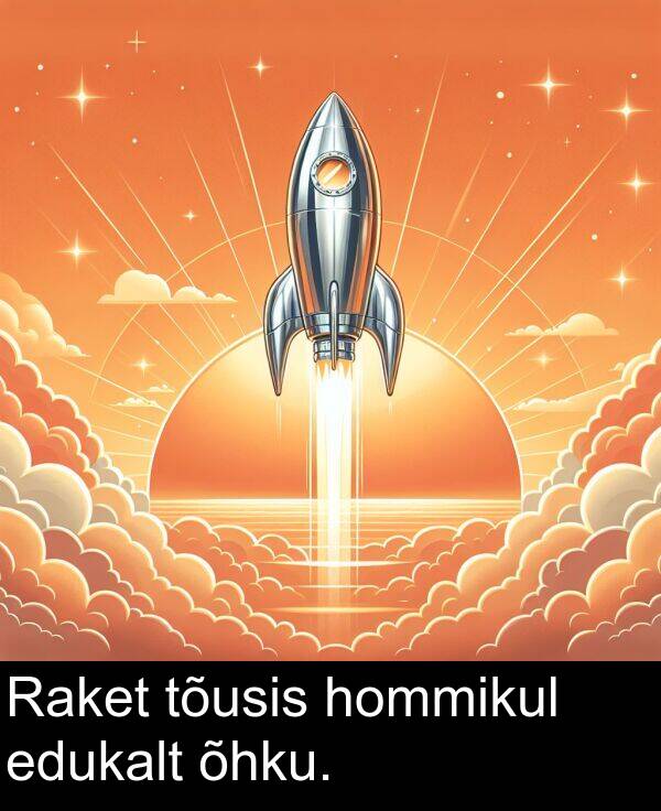 tõusis: Raket tõusis hommikul edukalt õhku.