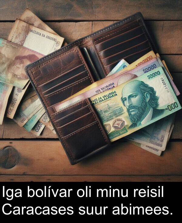 bolívar: Iga bolívar oli minu reisil Caracases suur abimees.